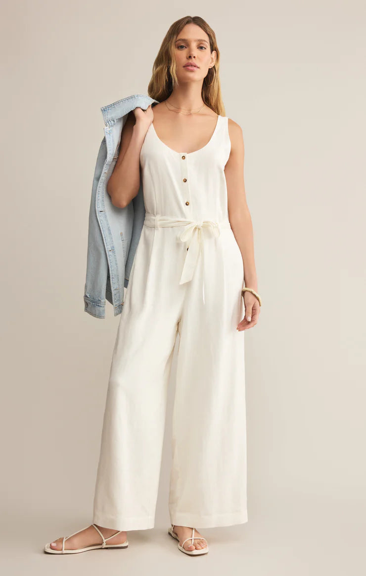 Adler Linen Jumpsuit, White