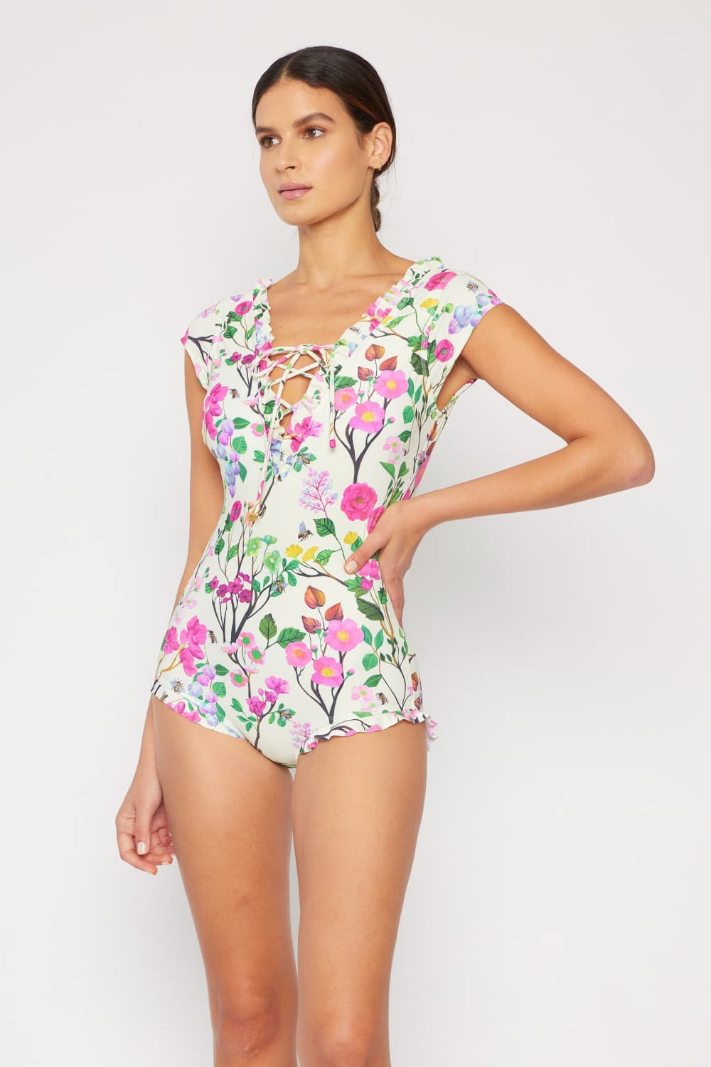 Bring Me Flowers V-Neck One Piece Swimsuit