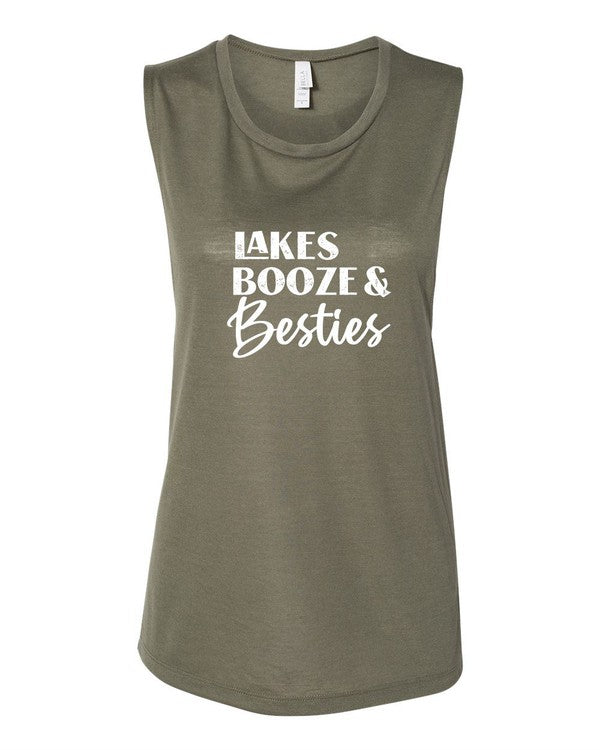 Lakes Booze and Besties Bella Canvas Tank