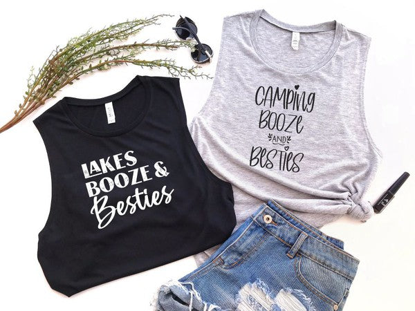 Lakes Booze and Besties Bella Canvas Tank