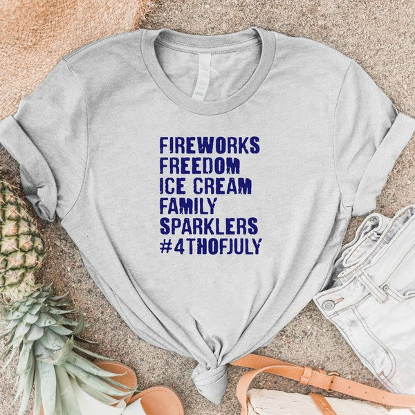Fireworks Freedom Ice Cream Crew Softstyle Tee