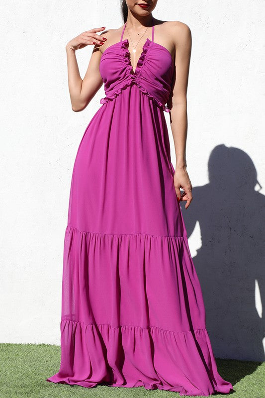 Tiered Woven Maxi Dress
