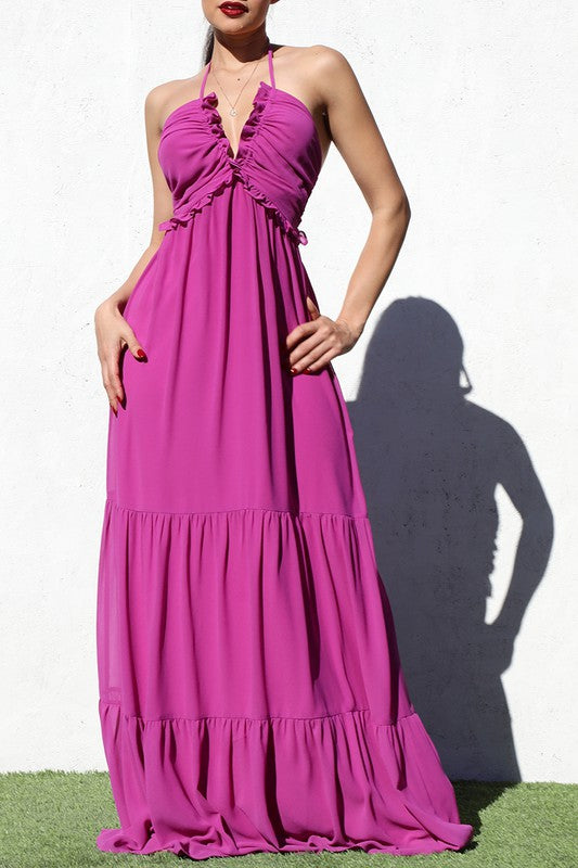 Tiered Woven Maxi Dress
