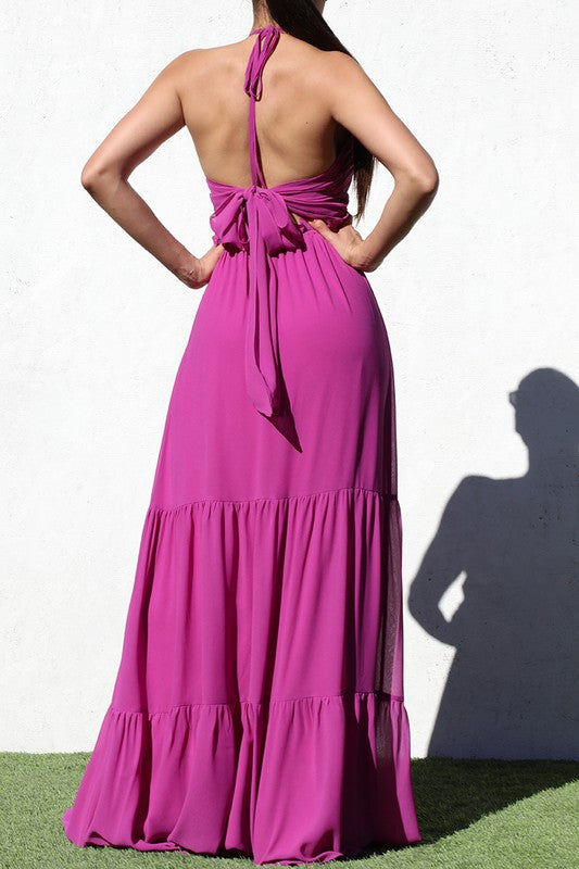 Tiered Woven Maxi Dress