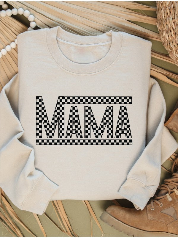 Checkered Mama Crewneck Sweatshirt