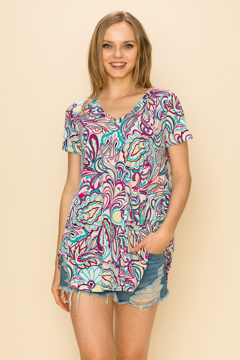Paisley Print Top