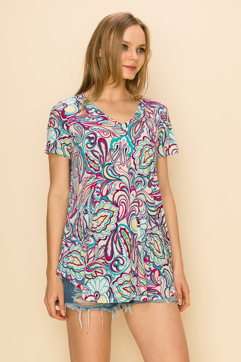 Paisley Print Top
