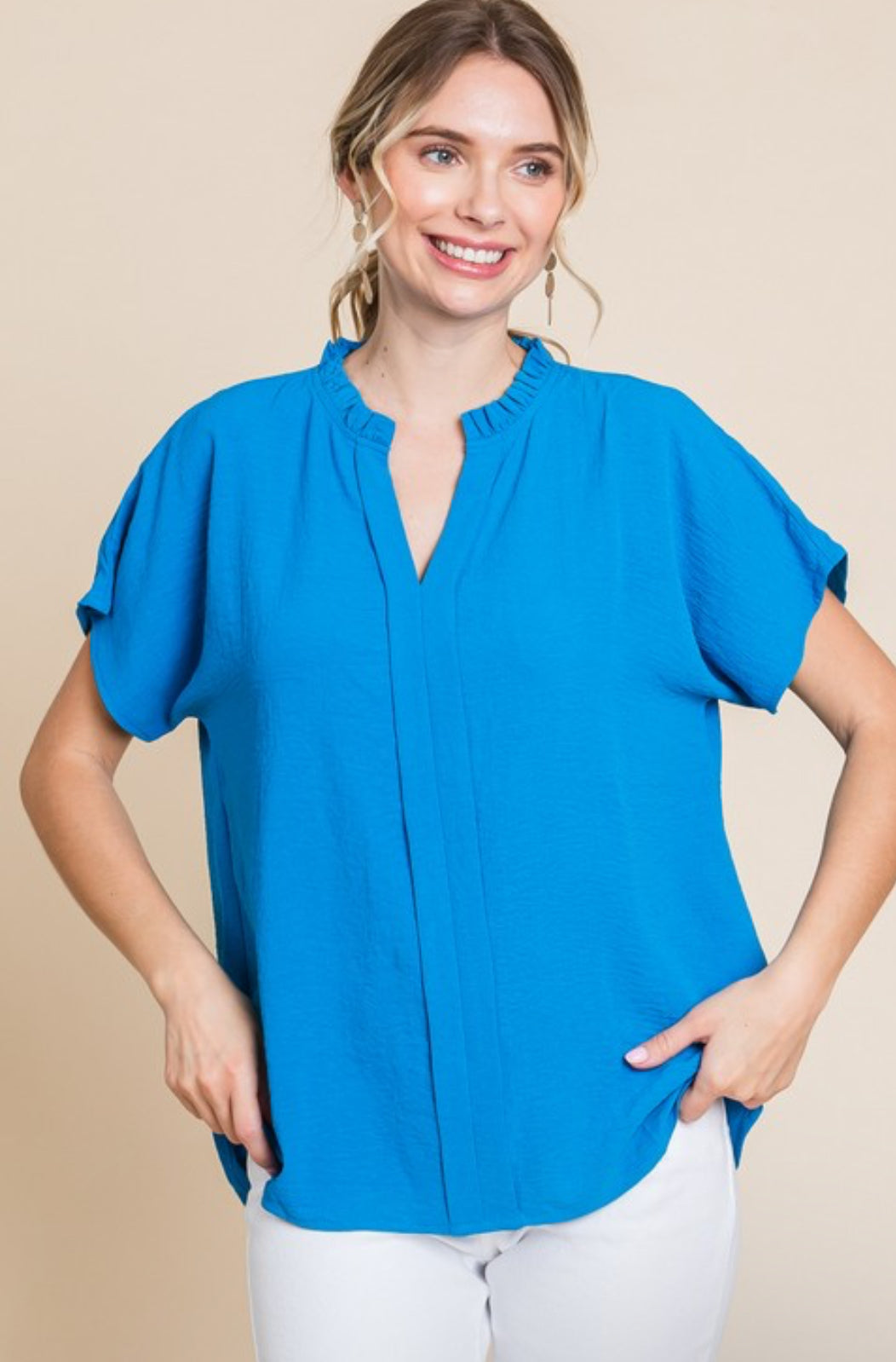 Dolman Sleeve Top, Turquoise