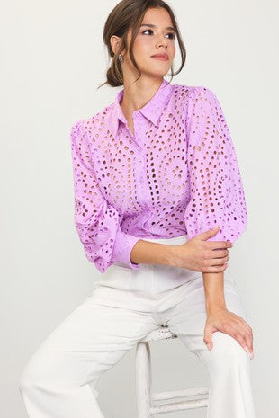 Eyelet lace blouse