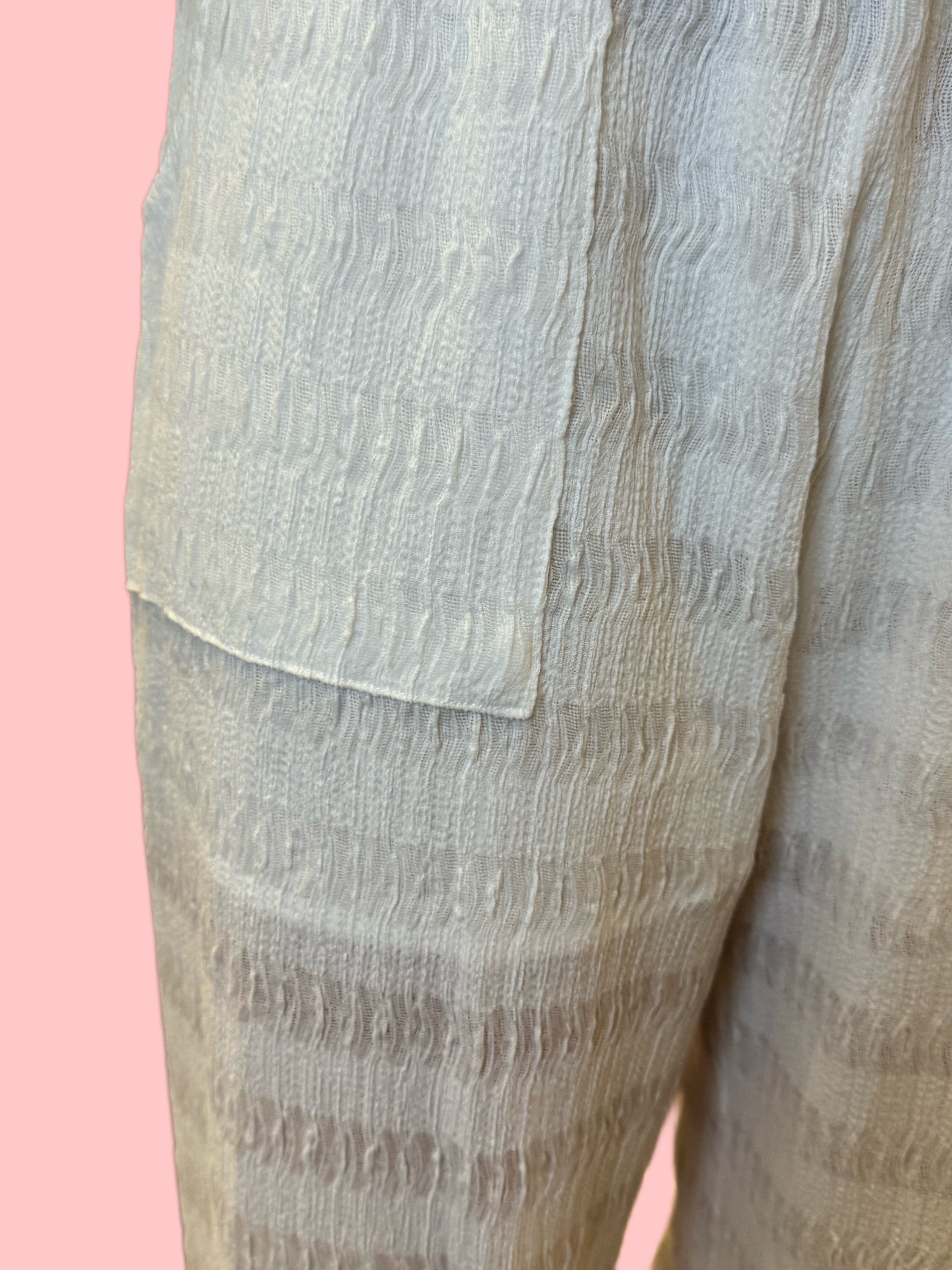 Tara Textured Pants-Off White