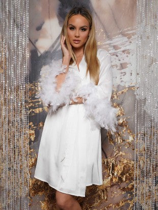 Satin Feather Robe