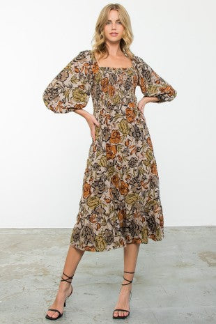 Autumn Smock Midi Dress