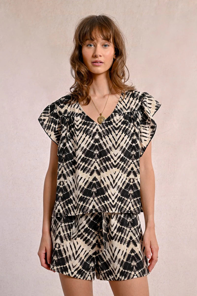 Abstract Woven Top