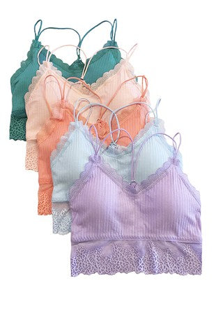 Ribbed Lace Bralette