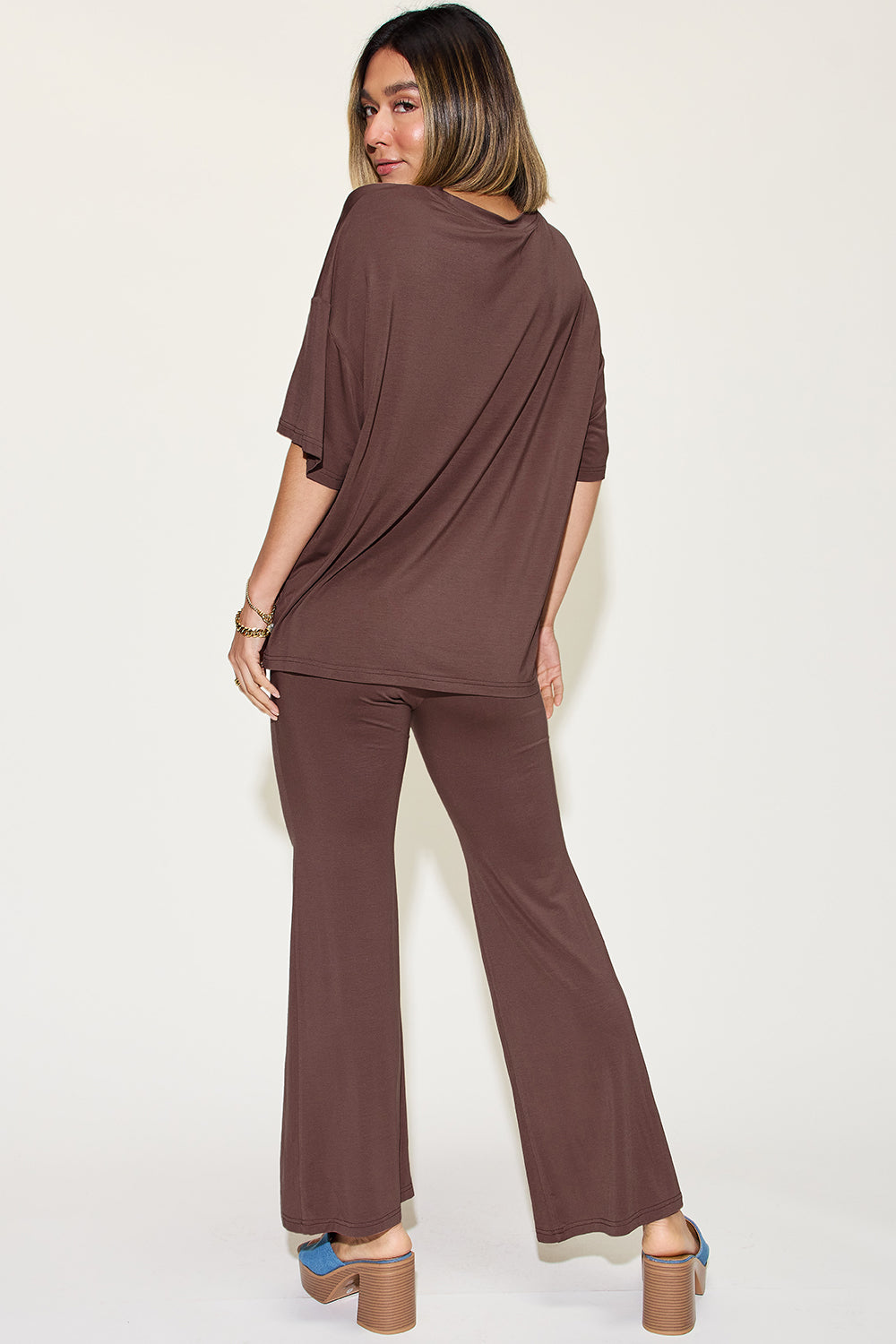 FAMOUS Bamboo T-Shirt and Flare Pants Set