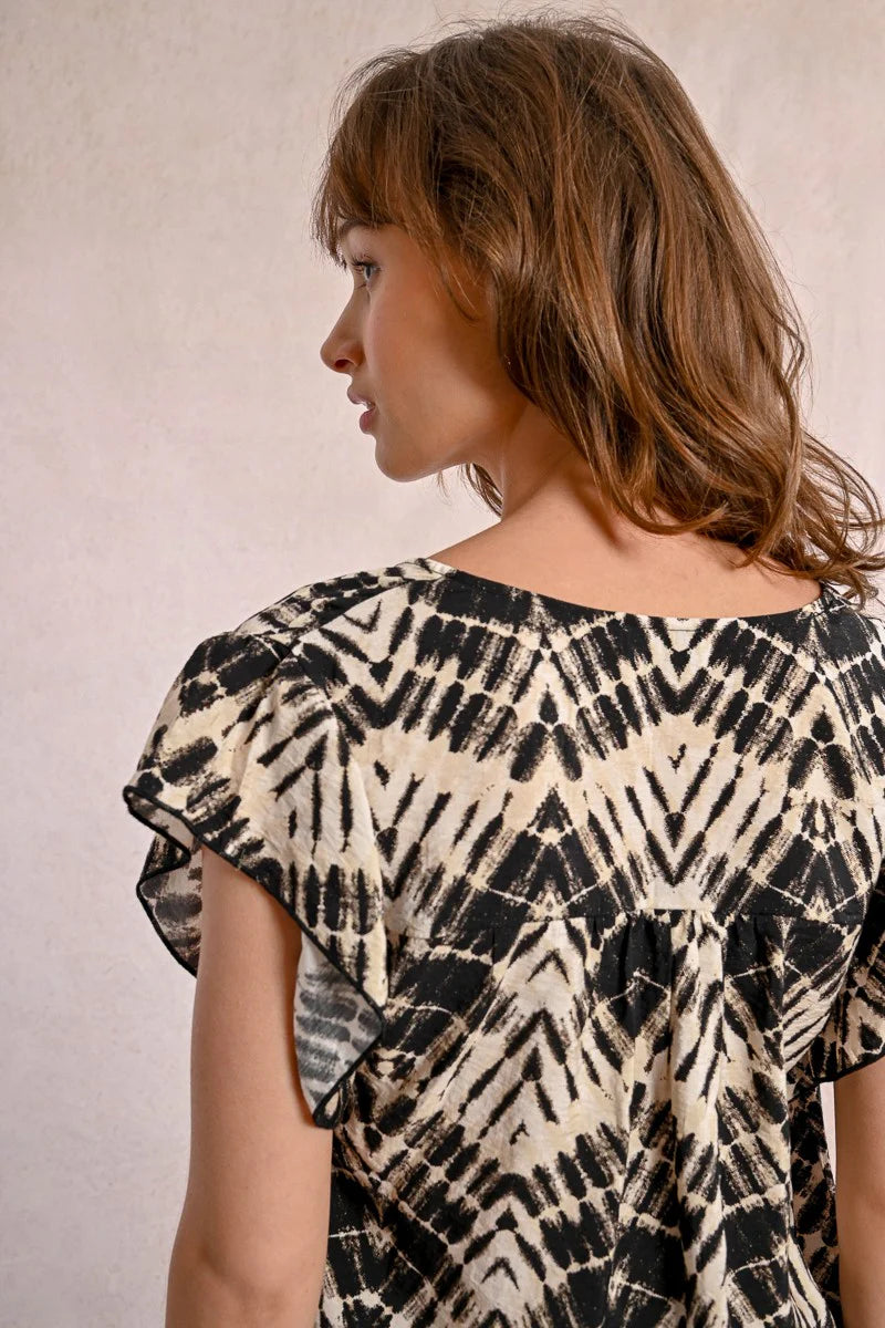Abstract Woven Top