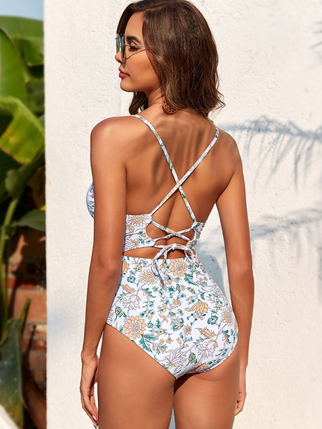 Plunge One-Piece Swimwear and Cover-Up Set