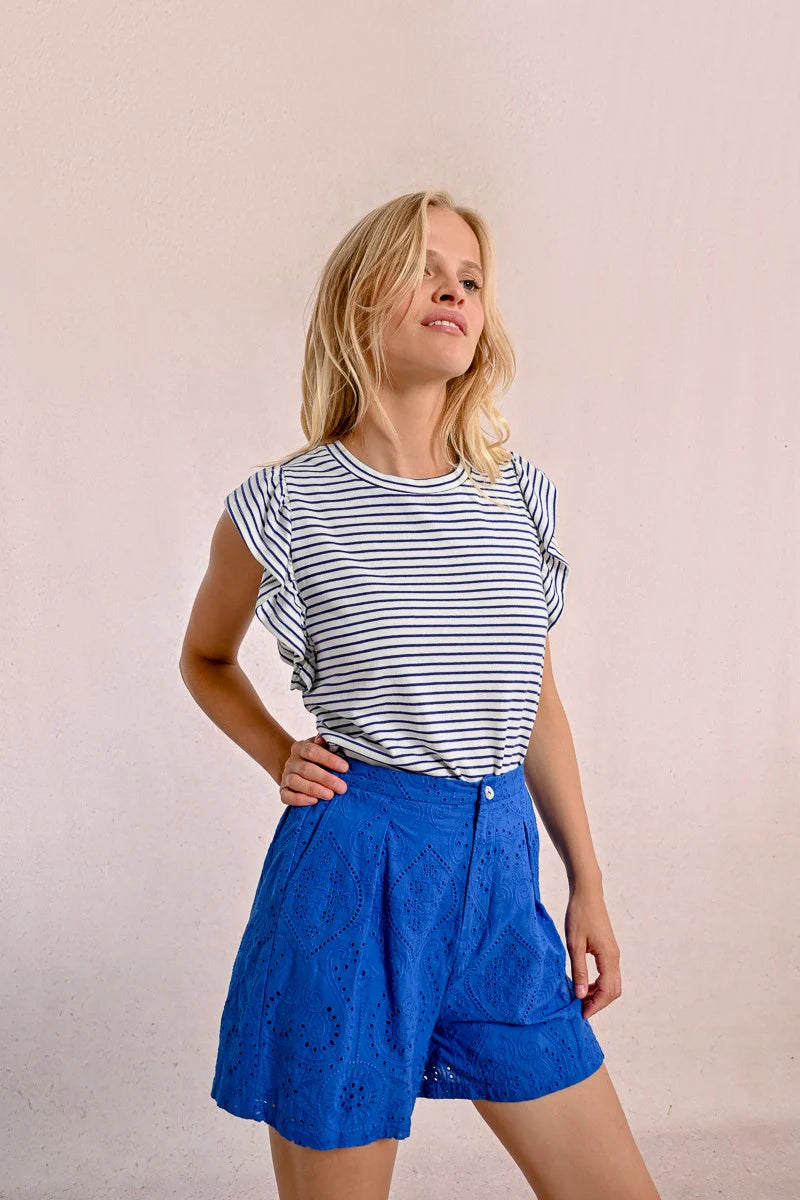 Sailor Navy Strip Top