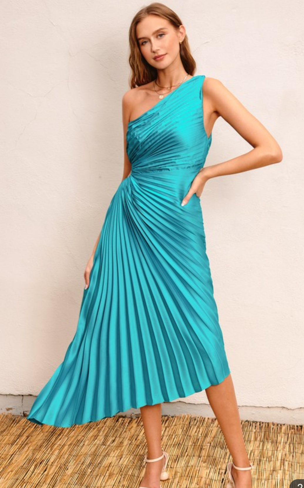 Olympia One Shoulder Maxi, Sapphire