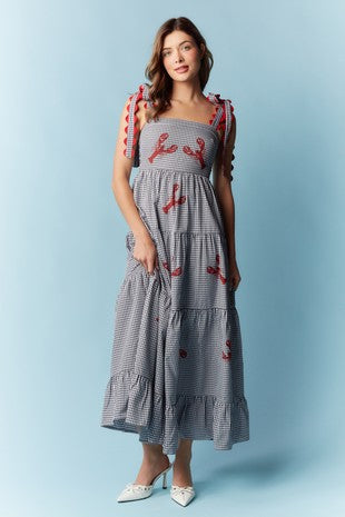 Crawfish Gingham Maxi Dress