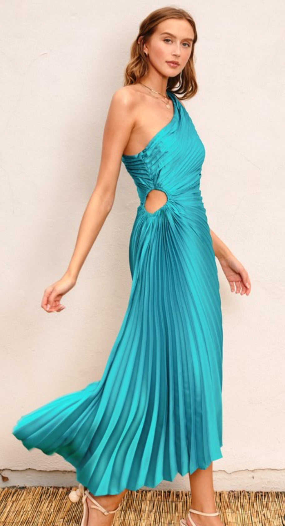 Olympia One Shoulder Maxi, Sapphire