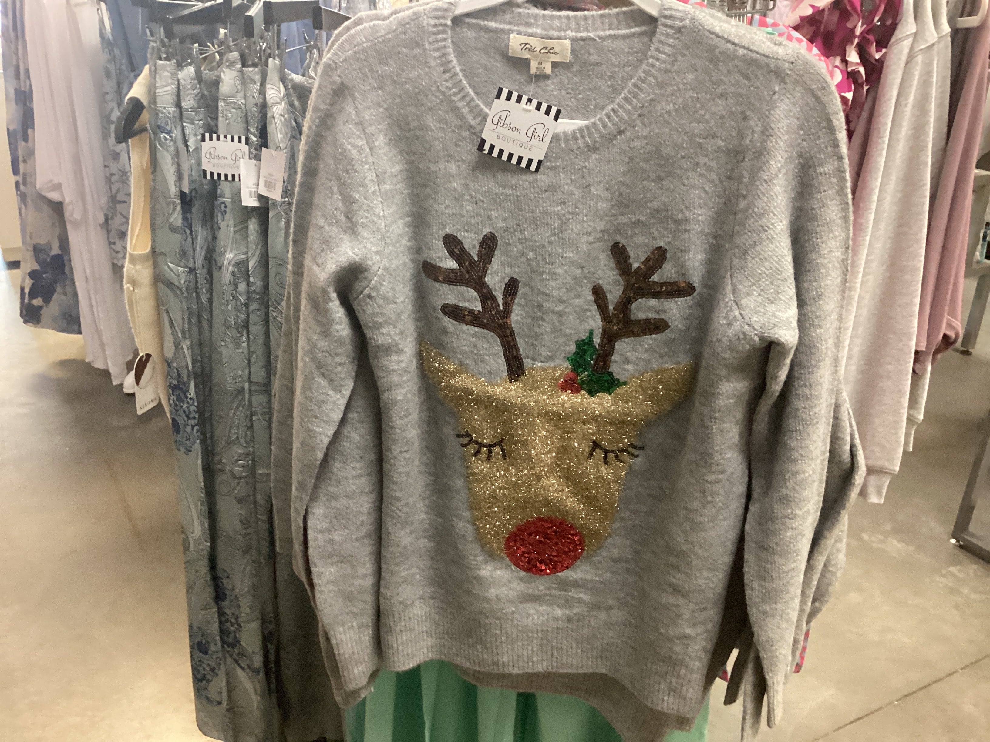 Reindeer Soft Sweater, Gray