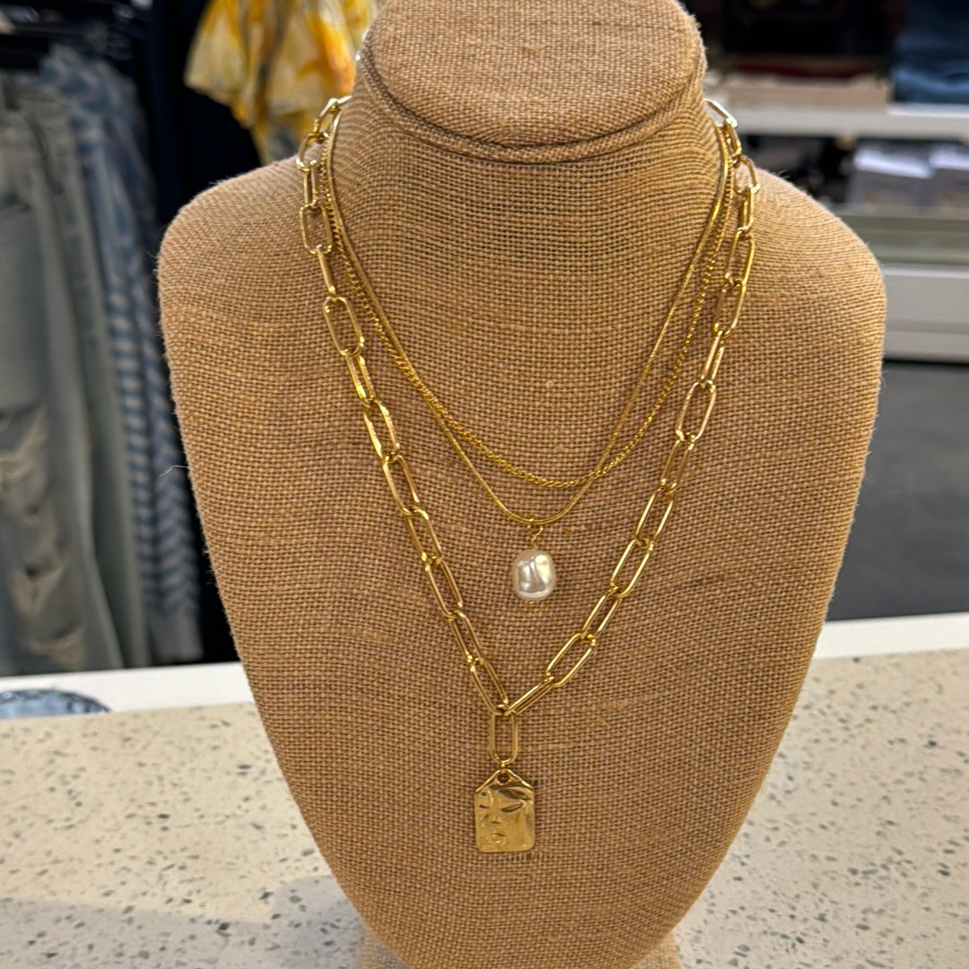 Stainless Steel 3-tier necklace