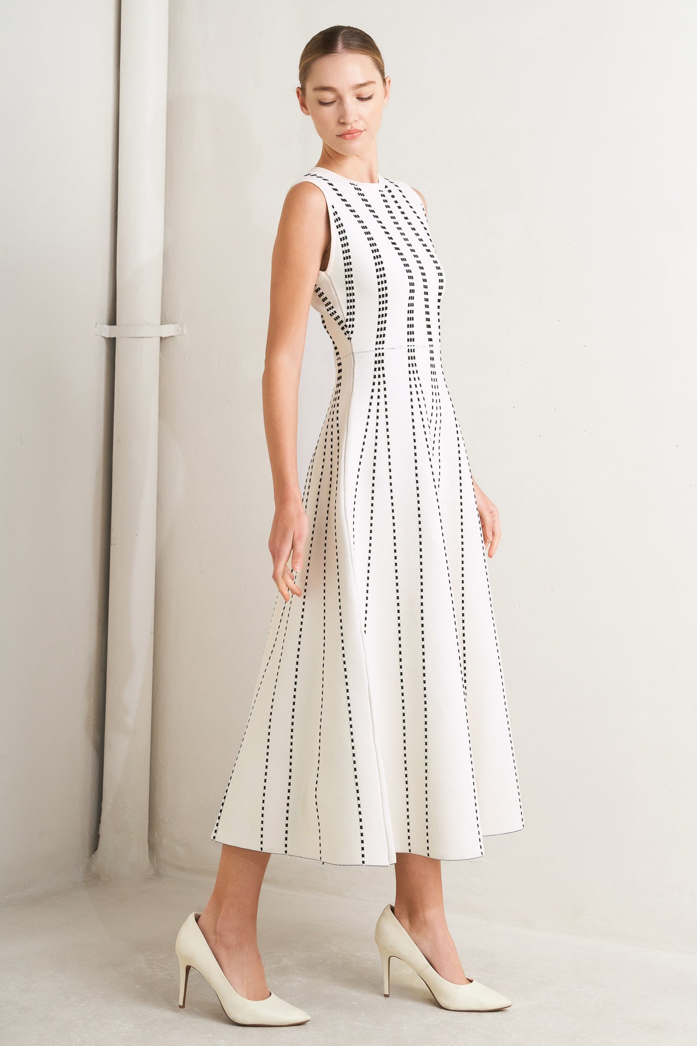 PERFECTLY POISED JACQUARD SWEATER MIDI DRESS