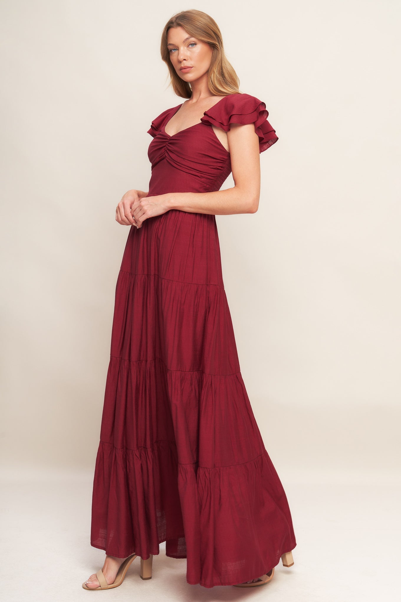 deep red maxi dress SUMMER MILK DEEP RED WOVEN MAXI DRESS – Gibson Girl