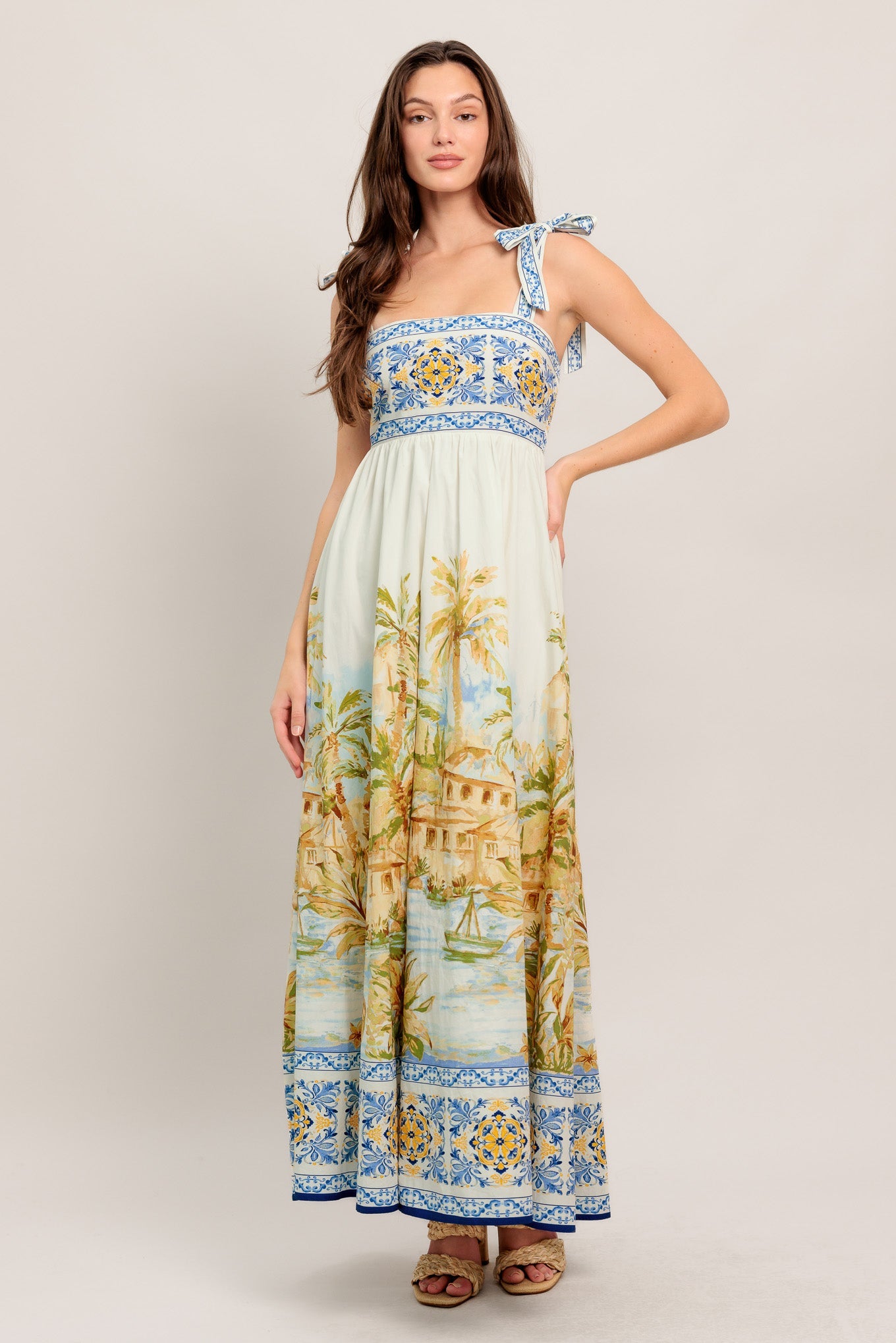POSTCARD PERFECT WOVEN MAXI DRESS