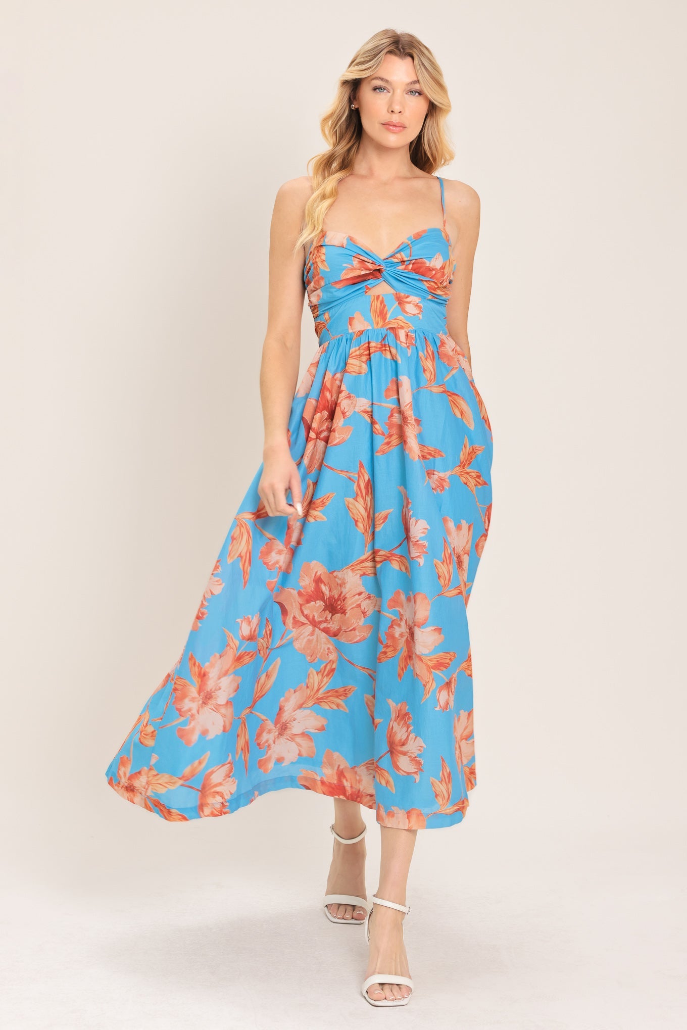 LAGOON ROMANCE WOVEN MIDI DRESS