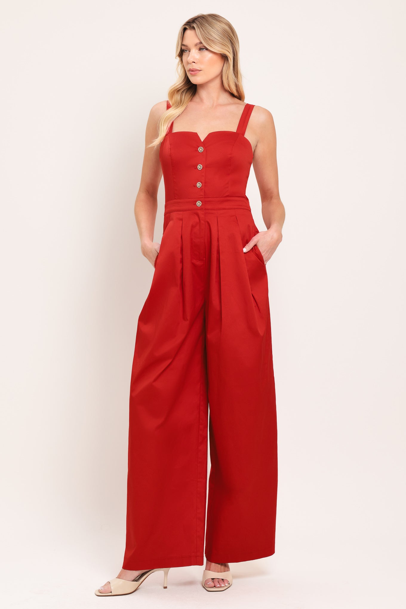BLACK TIE ROMANCE WOVEN JUMPSUIT