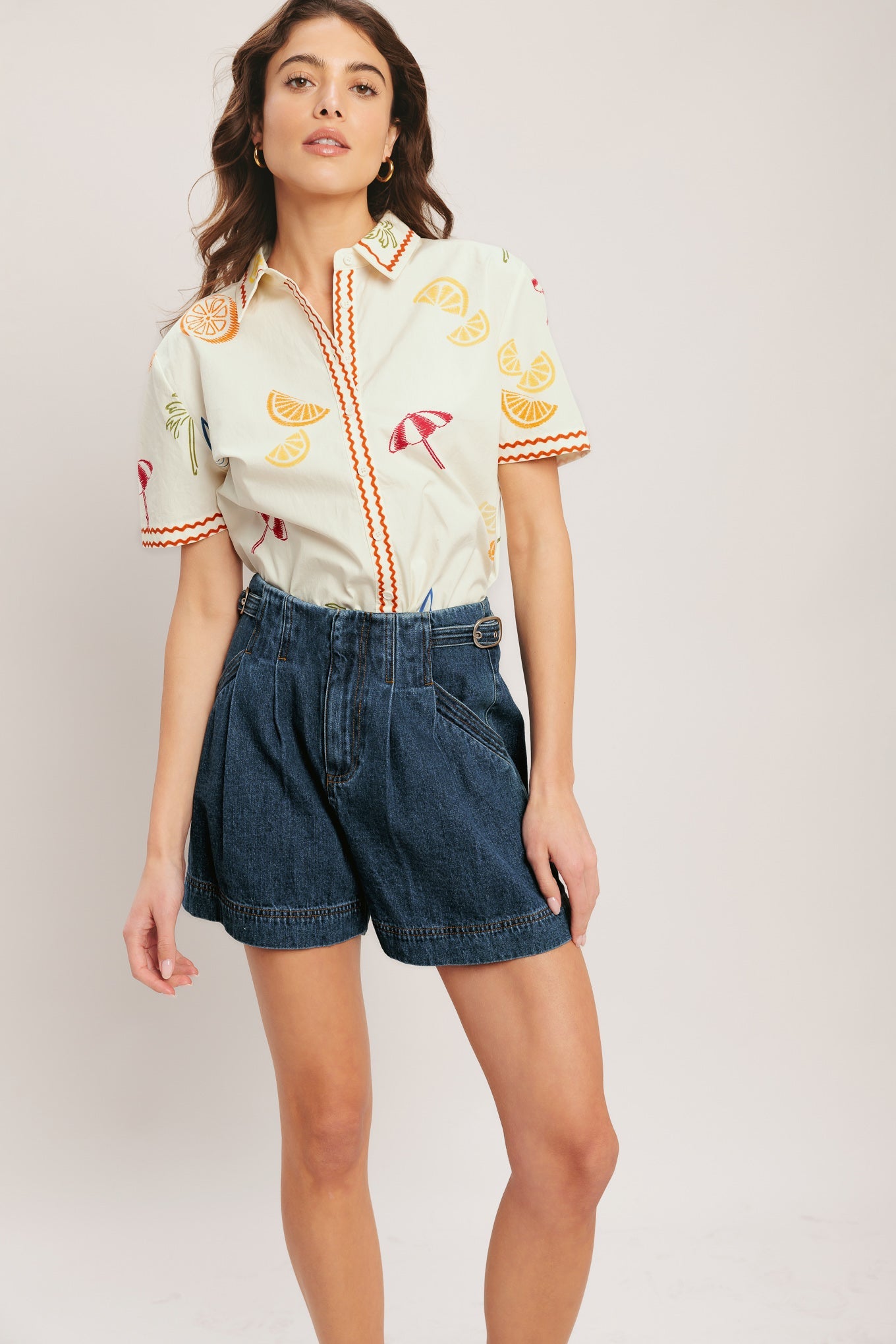 BEACH DAY CITRUS WOVEN TOP