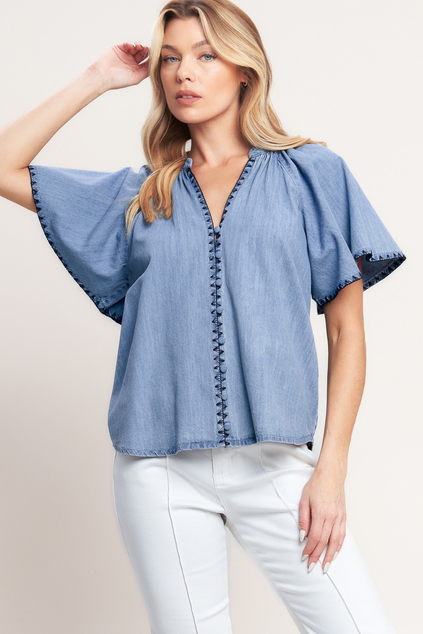 WEEKEND WANDERER WOVEN TOP
