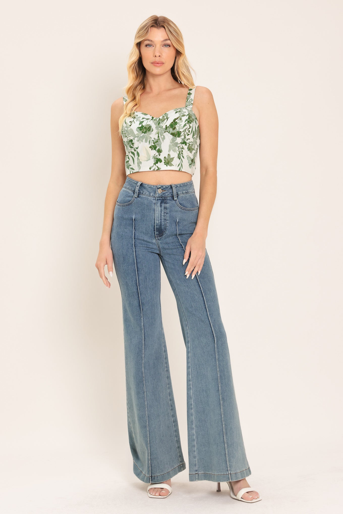 GREENHOUSE ROMANCE WOVEN BUSTIER TOP
