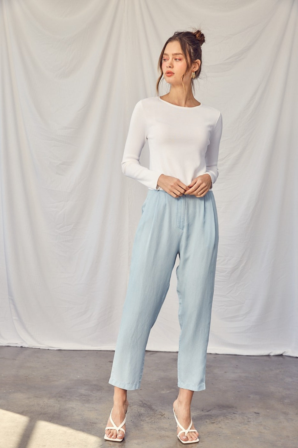 Twisted Backless Knit Top-Off White