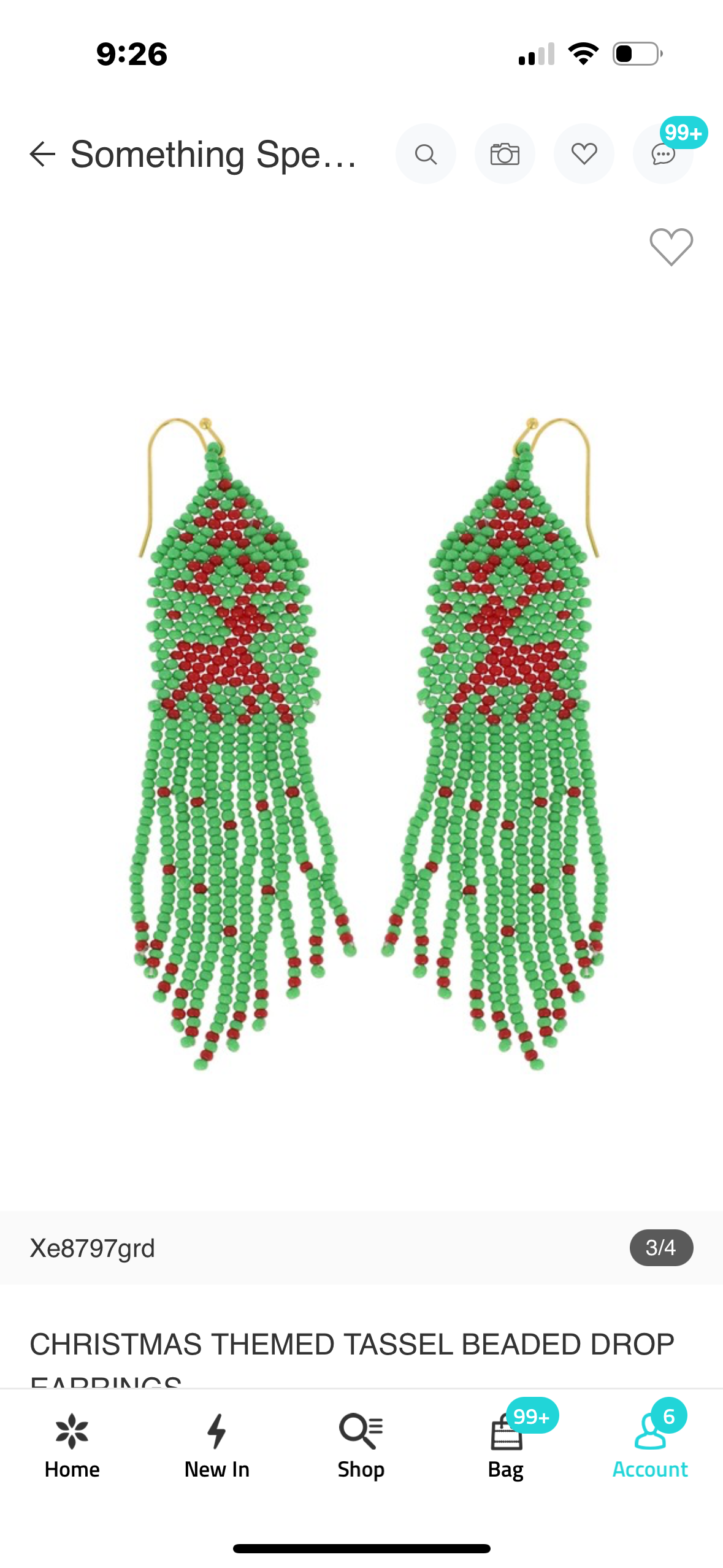 Seed bead Xmas earrings