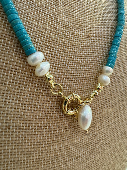 Turquoise & Pearl Necklace