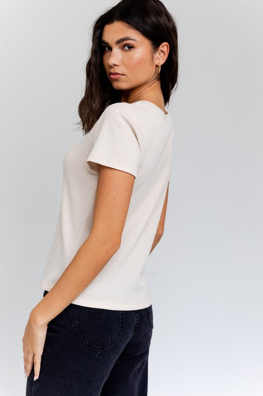 Short Sleeve Asymmetrical Top