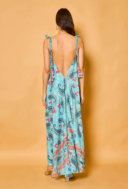 Silk Halter Maxi Dress