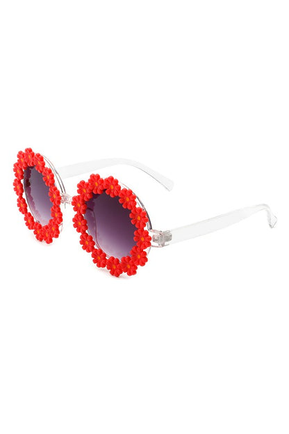 Round Daisy Flower Shape Circle Floral Sunglasses