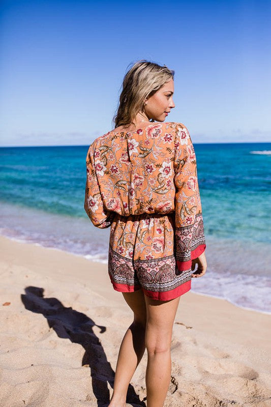 Boho Brunch Floral Print Romper