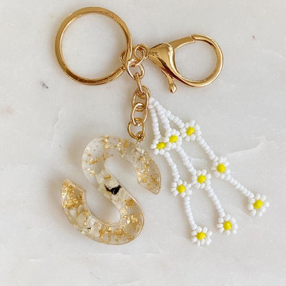 Baby Daisy Initial Key Chain