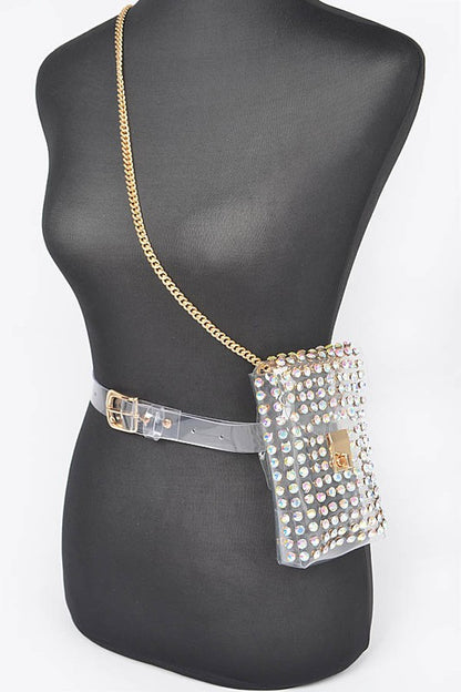 Studs Clear Convertible Plus Size Belt Bag