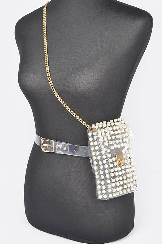 Studs Clear Convertible Plus Size Belt Bag