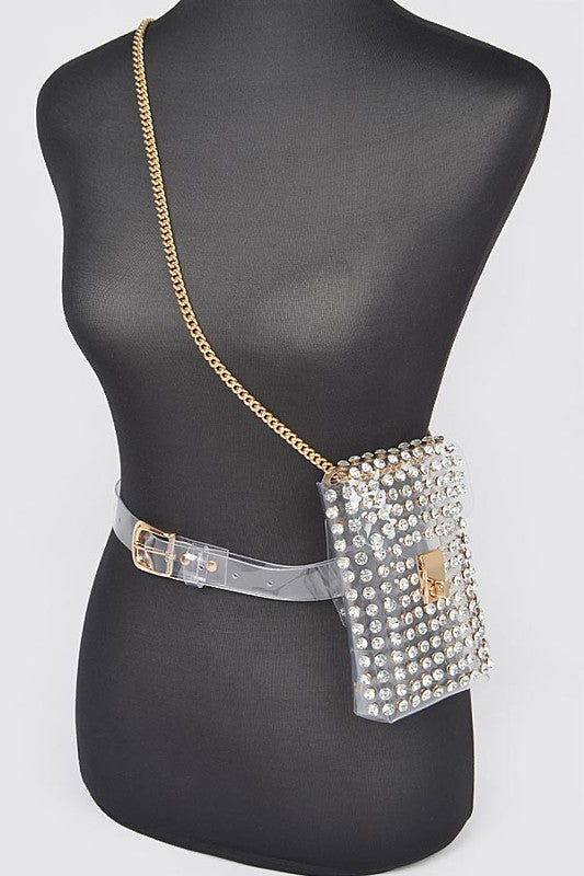 Studs Clear Convertible Plus Size Belt Bag