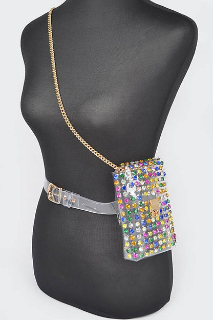 Studs Clear Convertible Plus Size Belt Bag