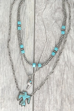 Thunderbird layered necklace