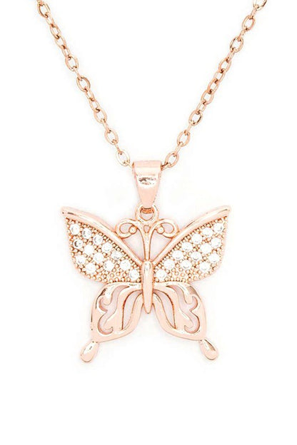 Butterfly CZ Pendant Necklace