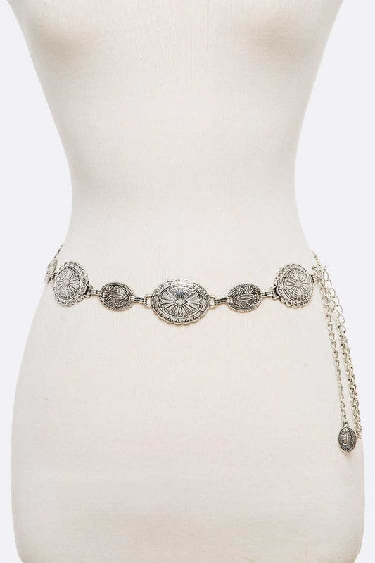 Vintage Inspired Concho Fashion Chain Belt